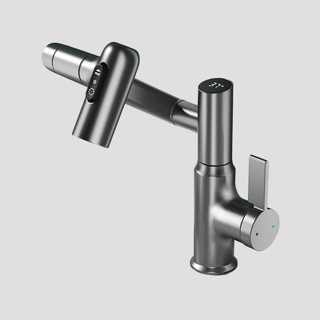 Smart Faucet with LED Temperature Display for Kitchen and Bathroom-Kitchen & Dining > Kitchen Faucets-casanuva-Matte Black-casanuva
