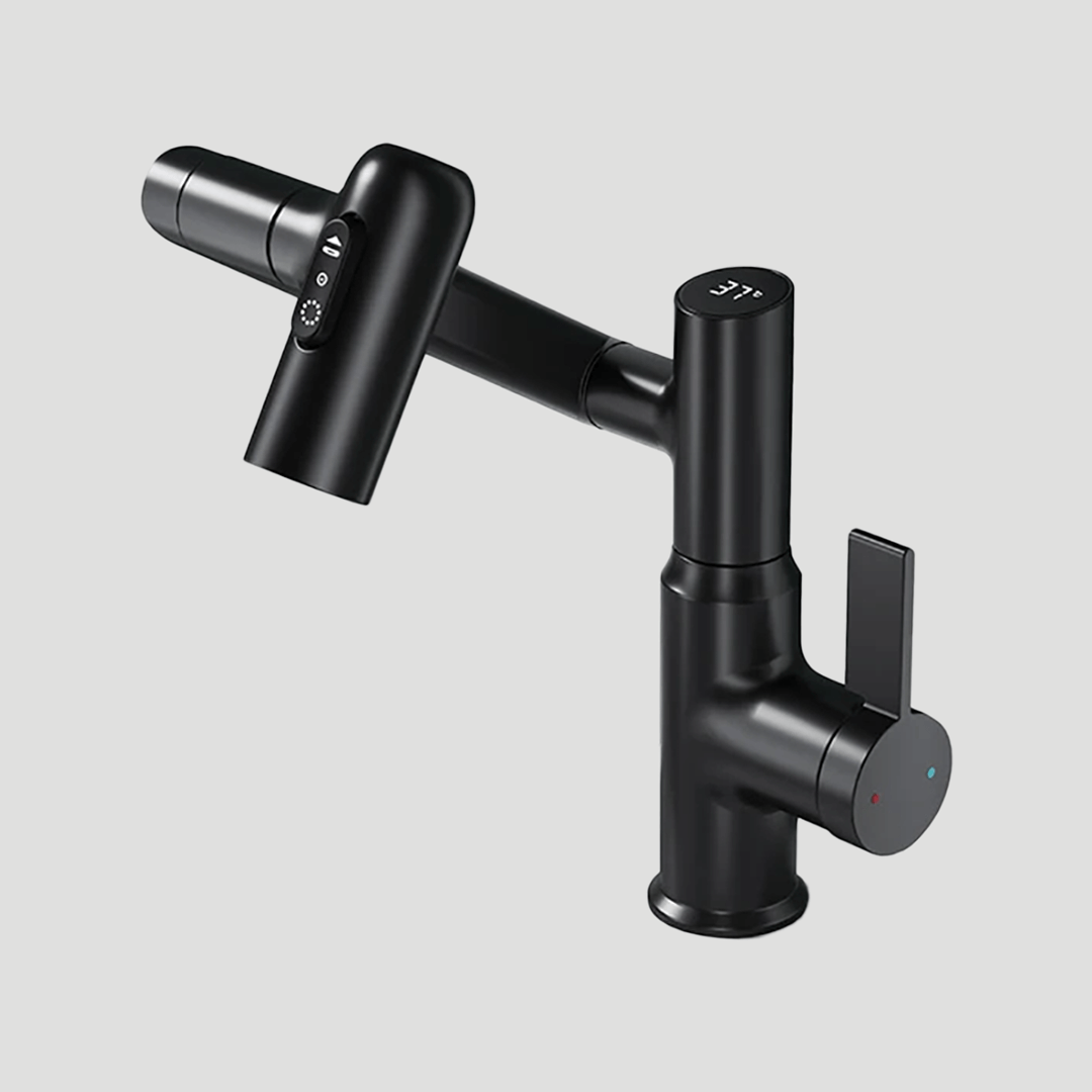 Smart Faucet with LED Temperature Display for Kitchen and Bathroom-Kitchen & Dining > Kitchen Faucets-casanuva-Velvet Black-casanuva