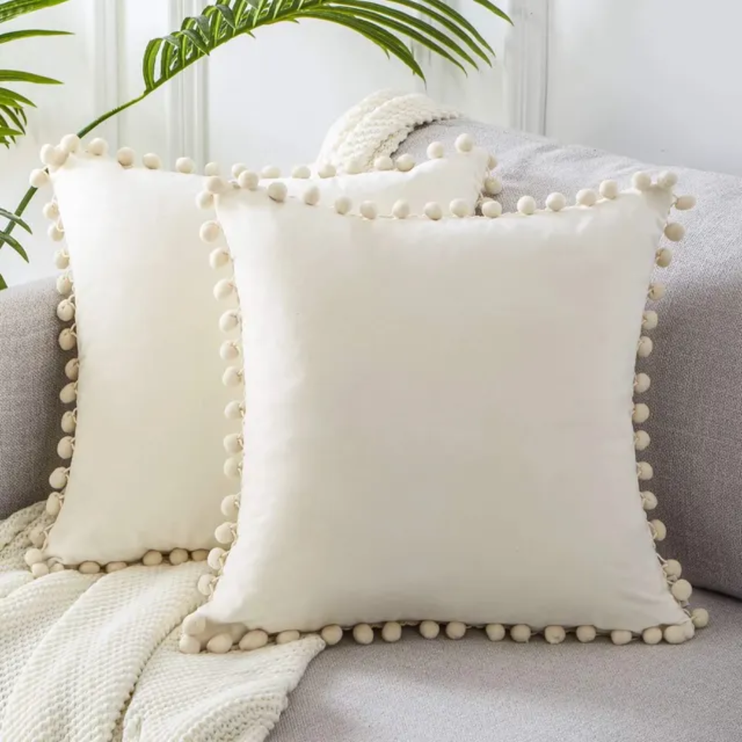Sofa Cushion Scandinavian Design Soft Natural Fabric 45x45 cm-Covers & Textiles > Throw Pillows-casanuva-White-casanuva