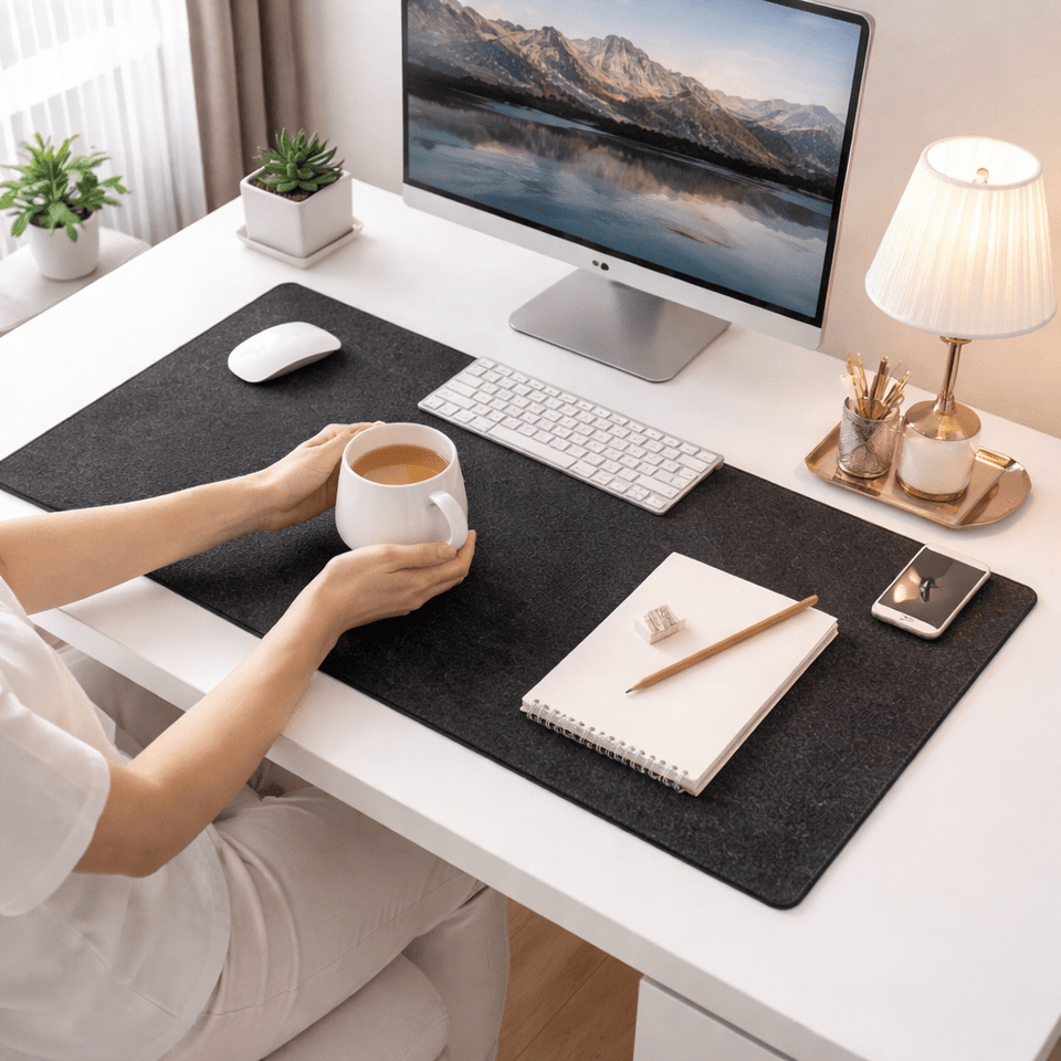 Soft Felt Desk Mat for Clean Workspaces-Home Decor > Decorative Accessories-casanuva-Grau-casanuva