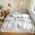 Soft Stripe Duvet Set with Tassels 3 Piece Set-Bedding & Bath > Bedding Sets-casanuva-casanuva