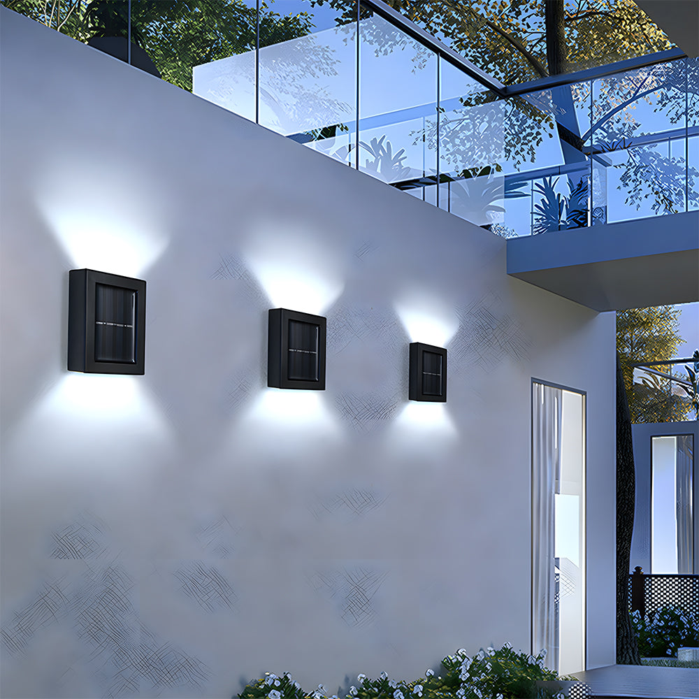 Solar Black Up Down Outdoor Wall Light IP55-Lighting > Outdoor Lighting-casanuva-casanuva