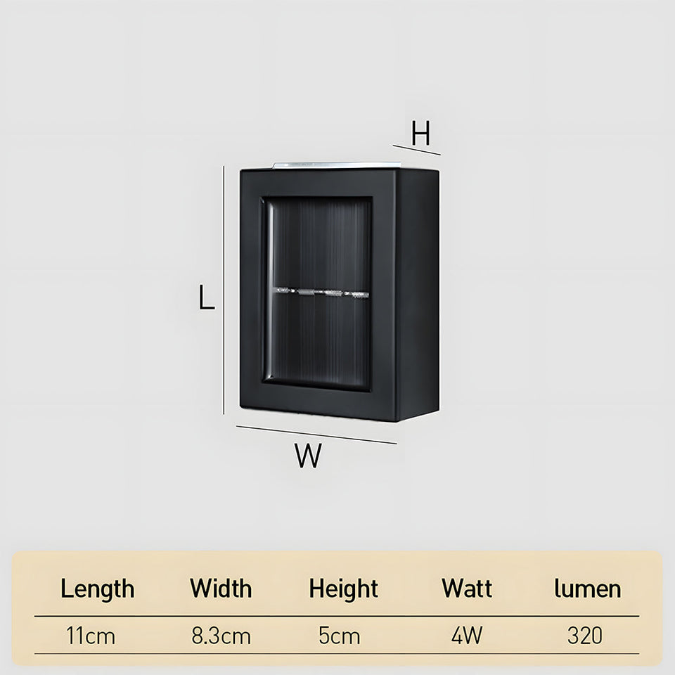 Solar Black Up Down Outdoor Wall Light IP55-Lighting > Outdoor Lighting-casanuva-casanuva