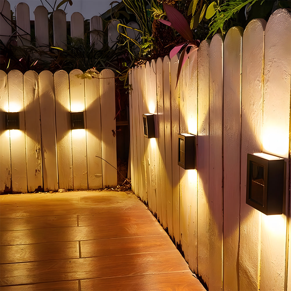 Solar Black Up Down Outdoor Wall Light IP55-Lighting > Outdoor Lighting-casanuva-casanuva