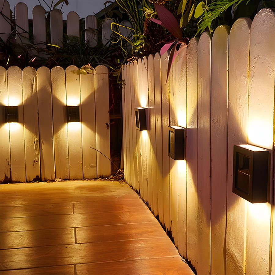 Solar Black Up Down Outdoor Wall Light IP55-Lighting > Outdoor Lighting-casanuva-casanuva