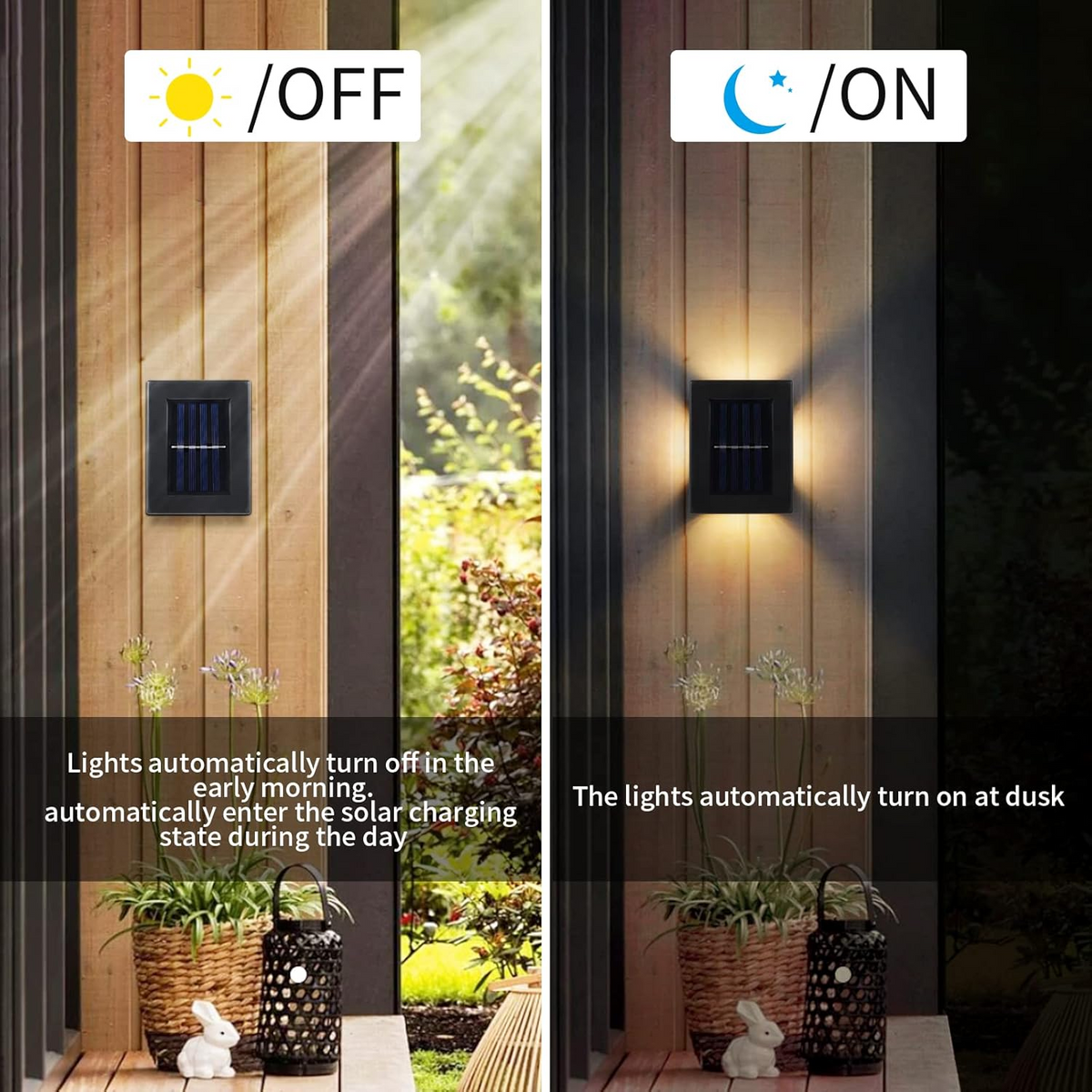 Solar Black Up Down Outdoor Wall Light IP55-Lighting > Outdoor Lighting-casanuva-casanuva