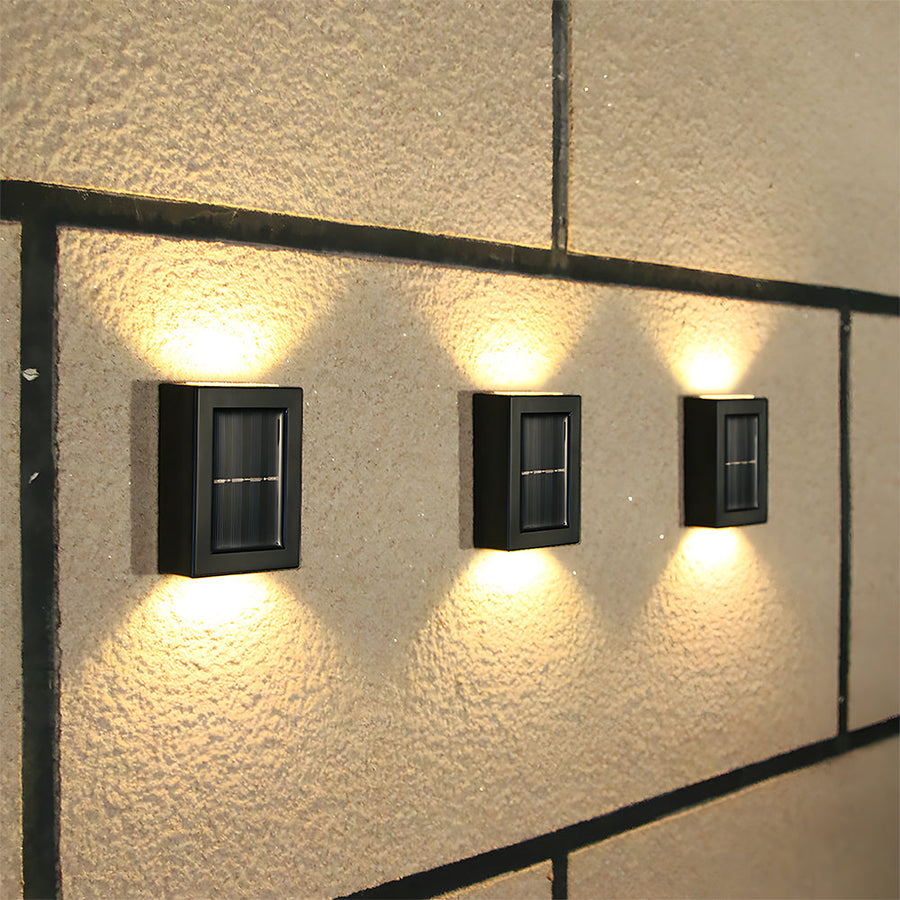 Solar Black Up Down Outdoor Wall Light IP55-Lighting > Outdoor Lighting-casanuva-casanuva