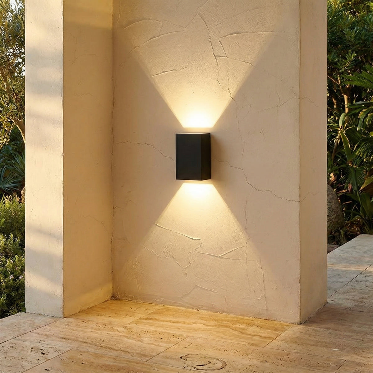Solar Black Up Down Outdoor Wall Light IP55-Lighting > Outdoor Lighting-casanuva-casanuva