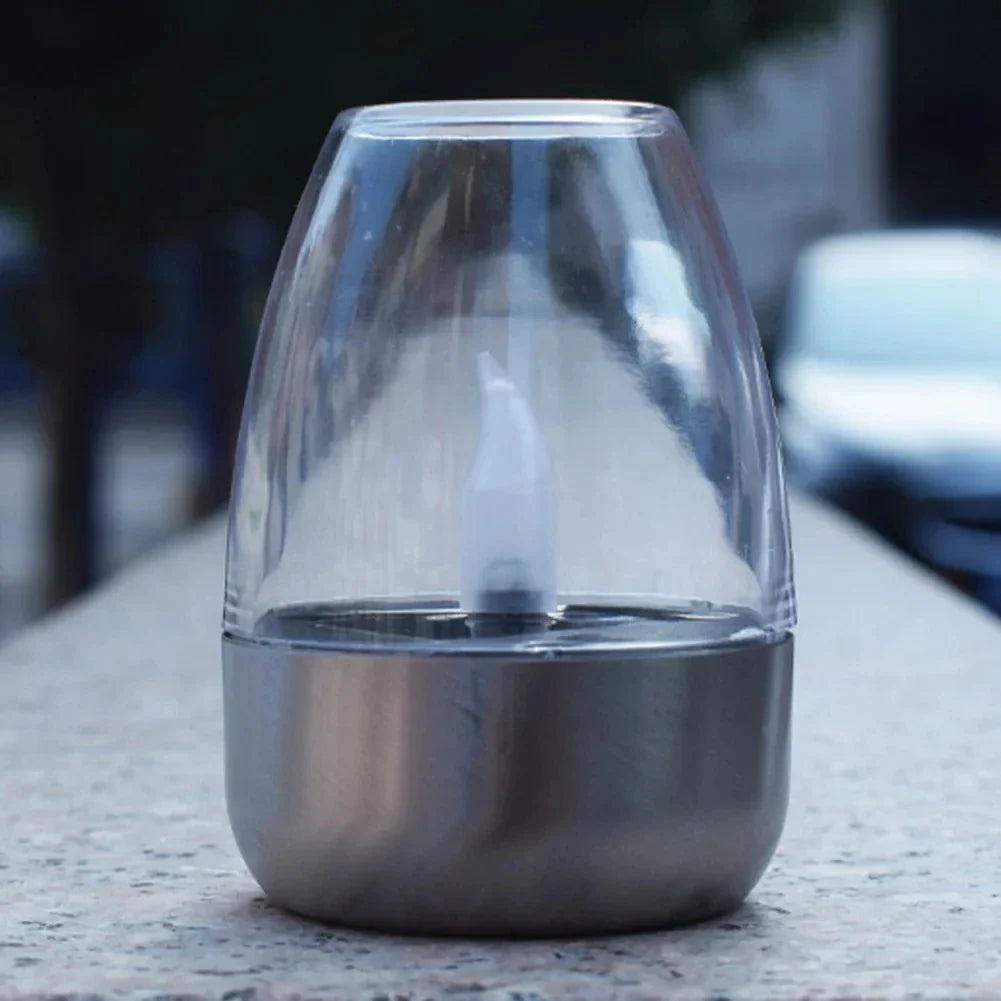 Solar Candle Light Stainless Steel Warm White LED for Garden Terrace Balcony-Lighting > Outdoor Lighting-casanuva-casanuva