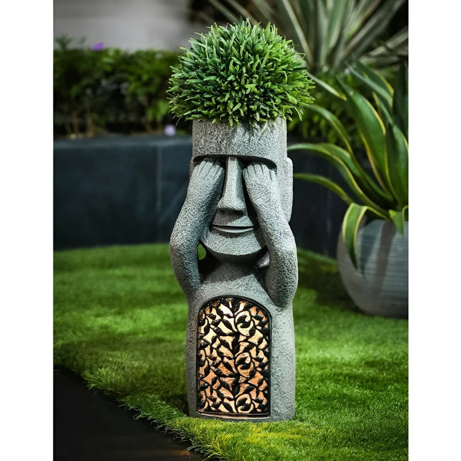 Solar Garden Sculpture Stone Effect Human Figures Set-Home Decor > Sculptures & Figurines-casanuva-See-casanuva
