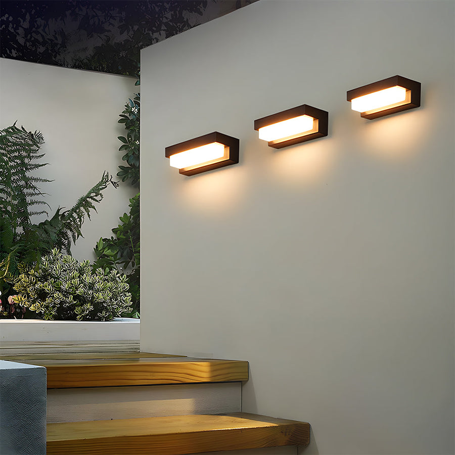 Solar LED Outdoor Wall Light Black Finish-Lighting > Outdoor Lighting-casanuva-casanuva