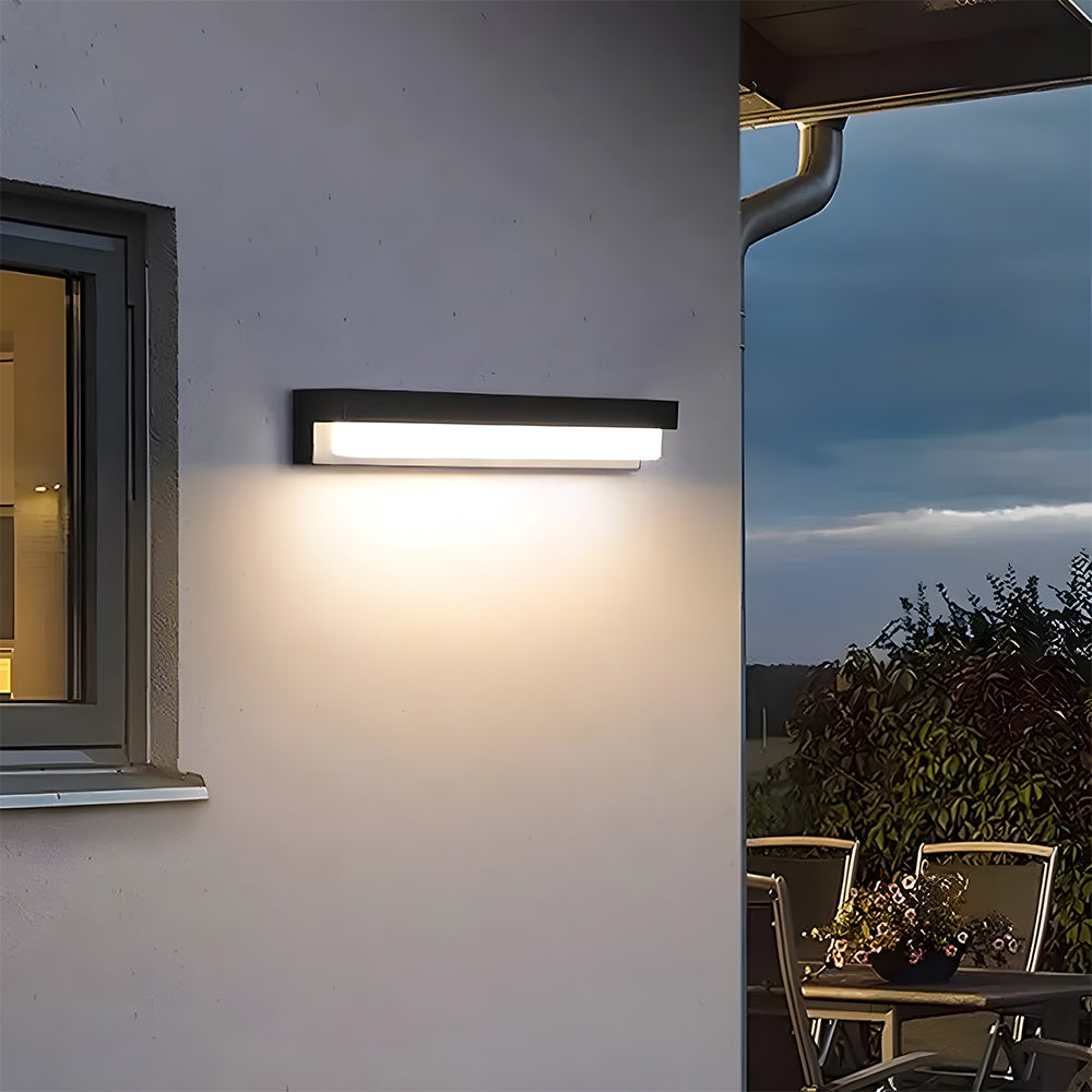 Solar LED Outdoor Wall Light Black Finish-Lighting > Outdoor Lighting-casanuva-Black-L32cm*W7.5cm-3 Colour Changing-casanuva