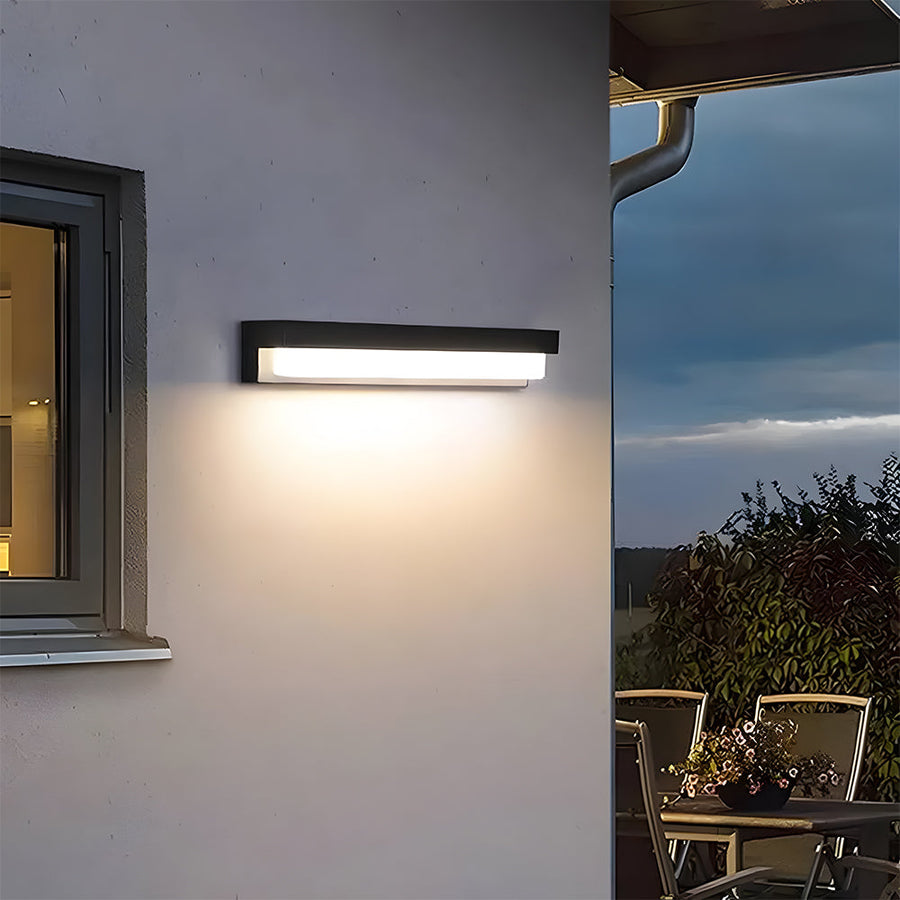 Solar LED Outdoor Wall Light Black Finish-Lighting > Outdoor Lighting-casanuva-Black-L32cm*W7.5cm-3 Colour Changing-casanuva