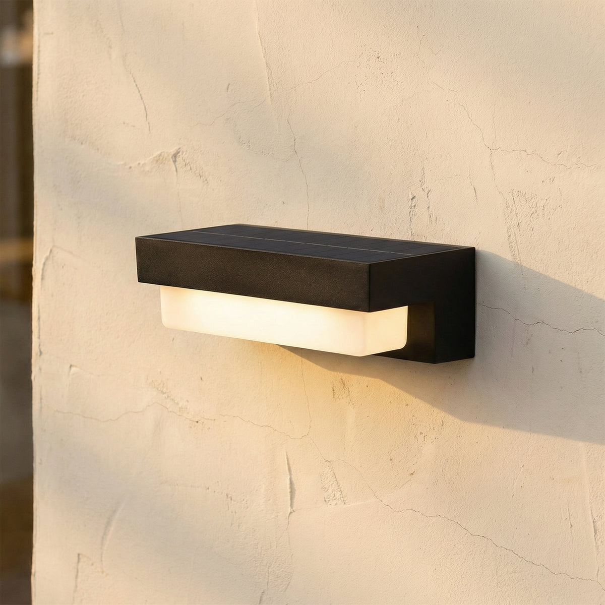 Solar LED Outdoor Wall Light Black Finish-Lighting > Outdoor Lighting-casanuva-casanuva