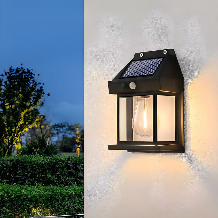 Solar Outdoor Wall Light with PIR Sensor for Front Porch Security-Lighting > Outdoor Lighting-casanuva-casanuva