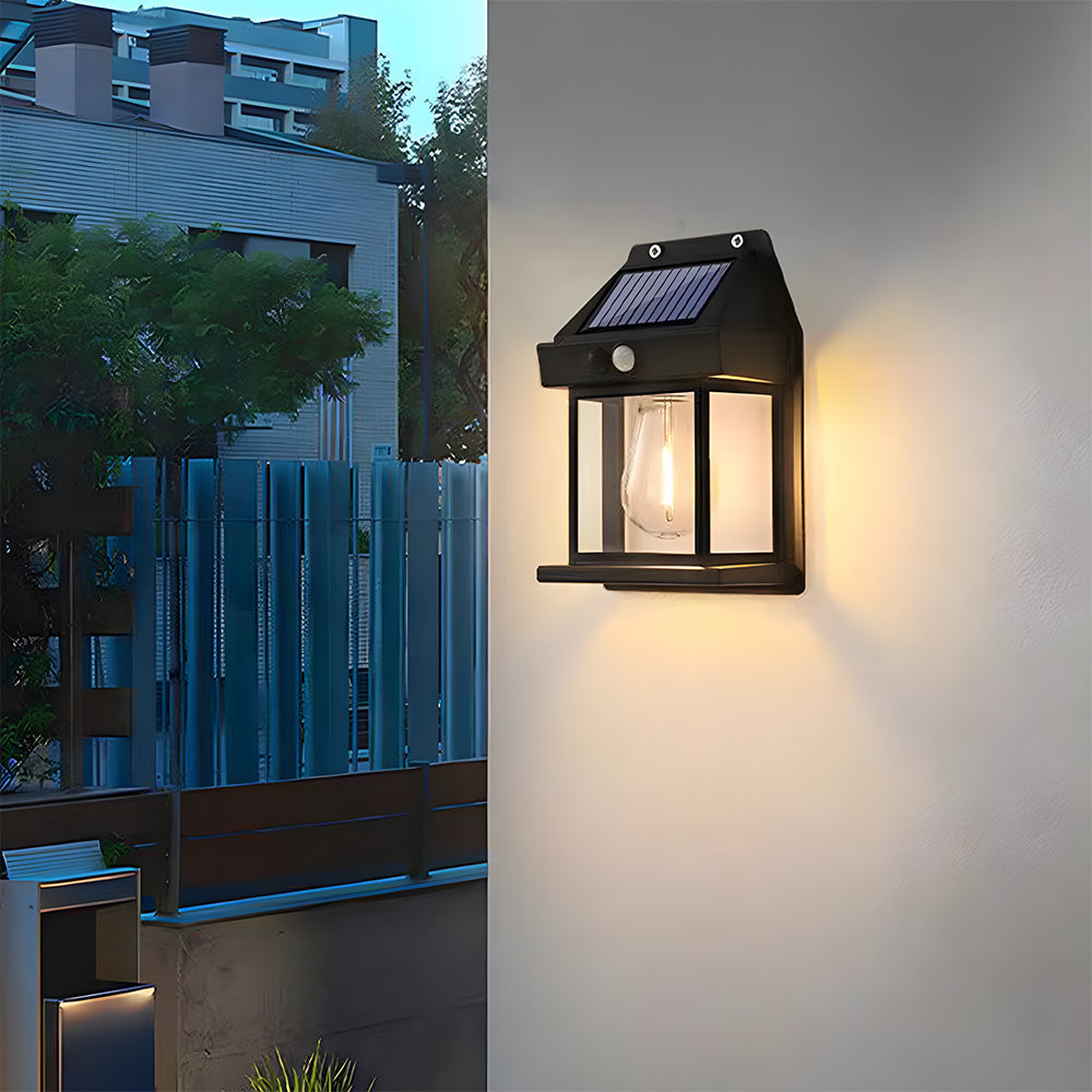 Solar Outdoor Wall Light with PIR Sensor for Front Porch Security-Lighting > Outdoor Lighting-casanuva-casanuva