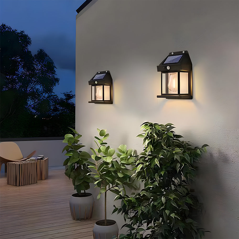Solar Outdoor Wall Light with PIR Sensor for Front Porch Security-Lighting > Outdoor Lighting-casanuva-casanuva