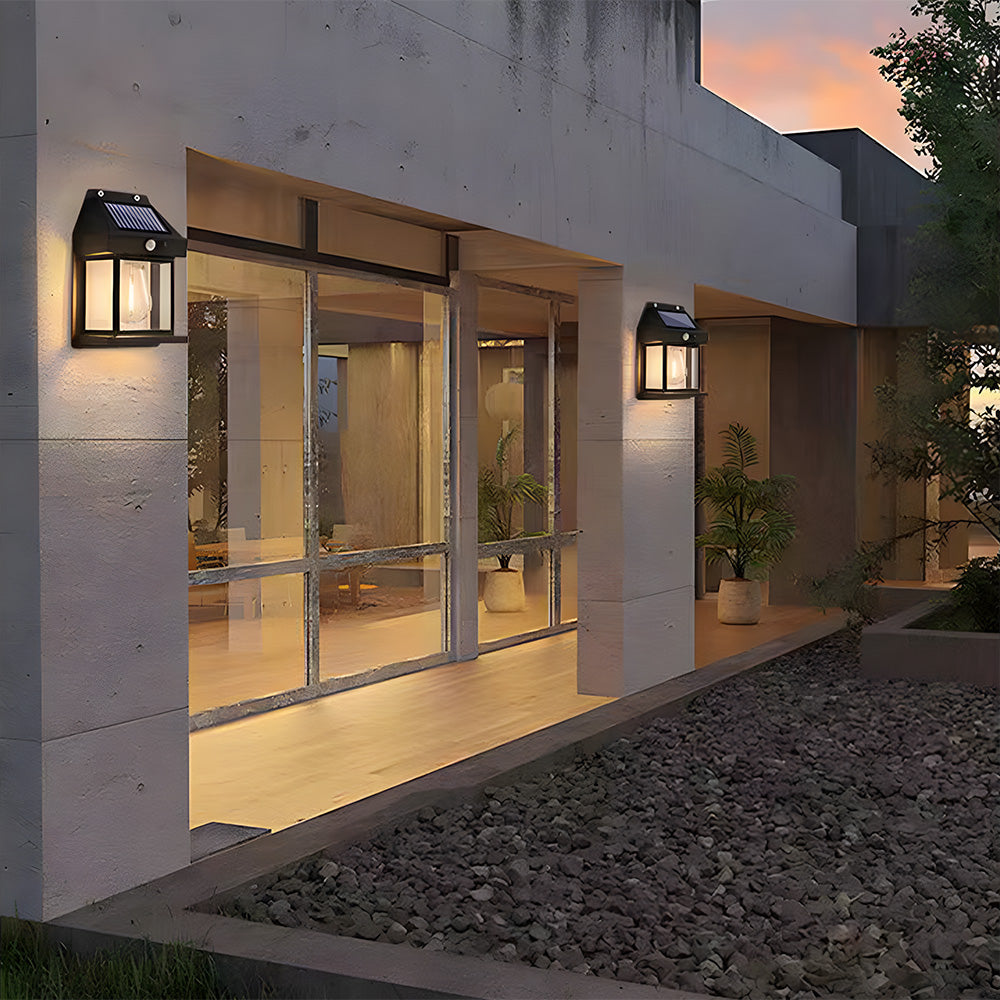 Solar Outdoor Wall Light with PIR Sensor for Front Porch Security-Lighting > Outdoor Lighting-casanuva-casanuva