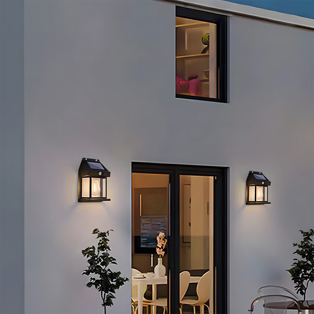 Solar Outdoor Wall Light with PIR Sensor for Front Porch Security-Lighting > Outdoor Lighting-casanuva-casanuva