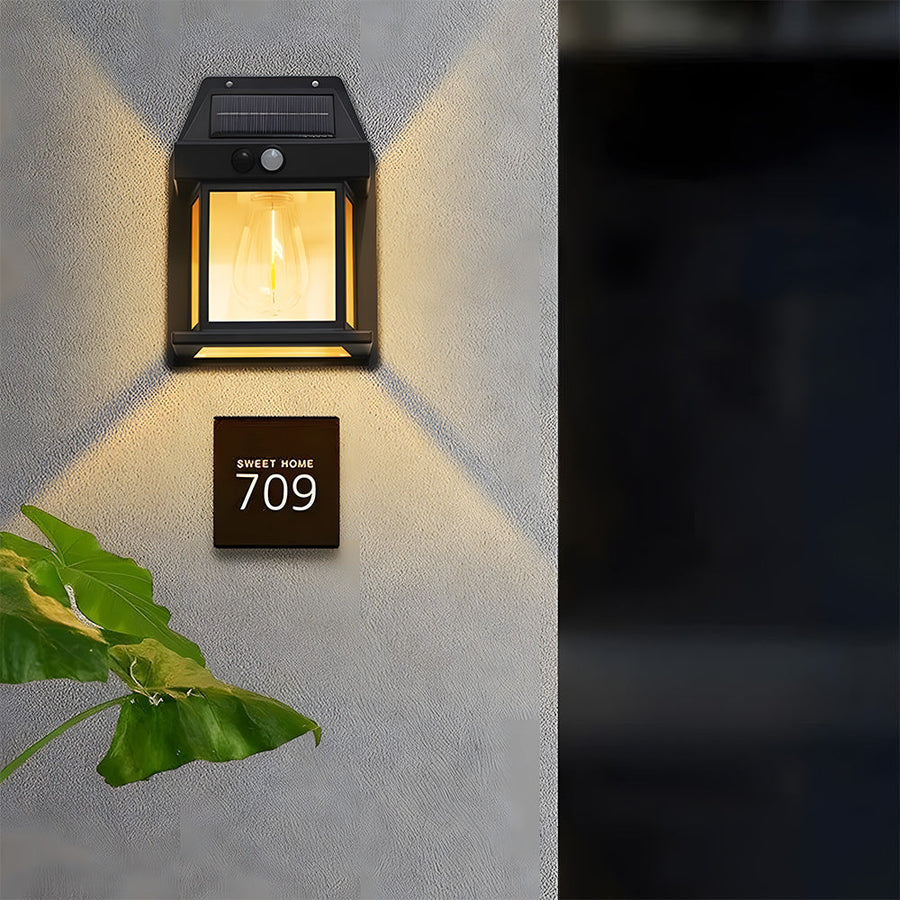 Solar Outdoor Wall Light with PIR Sensor for Front Porch Security-Lighting > Outdoor Lighting-casanuva-casanuva