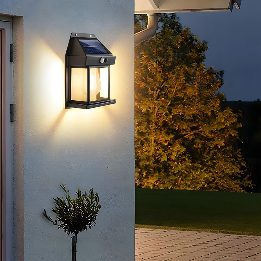 Solar Outdoor Wall Light with PIR Sensor for Front Porch Security-Lighting > Outdoor Lighting-casanuva-casanuva