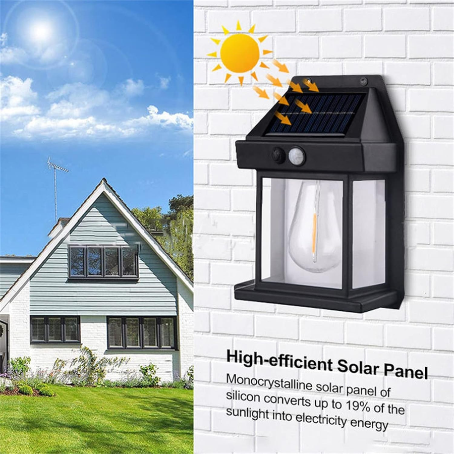 Solar Outdoor Wall Light with PIR Sensor for Front Porch Security-Lighting > Outdoor Lighting-casanuva-casanuva