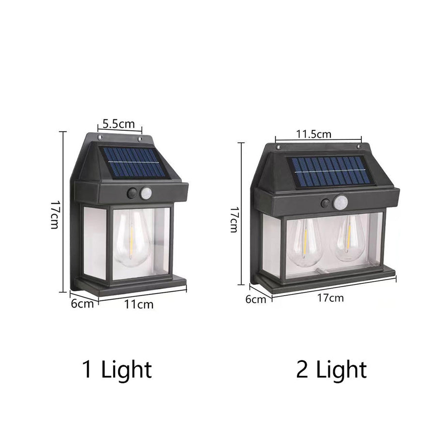 Solar Outdoor Wall Light with PIR Sensor for Front Porch Security-Lighting > Outdoor Lighting-casanuva-casanuva