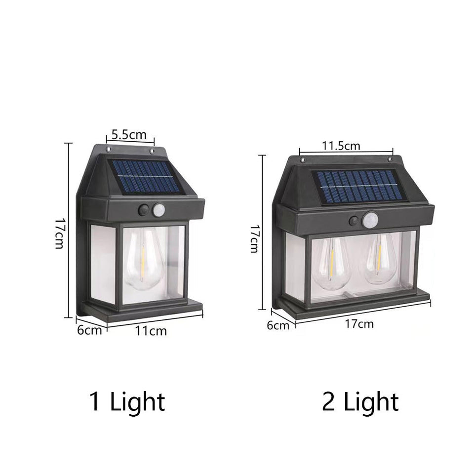 Solar Outdoor Wall Light with PIR Sensor for Front Porch Security-Lighting > Outdoor Lighting-casanuva-casanuva