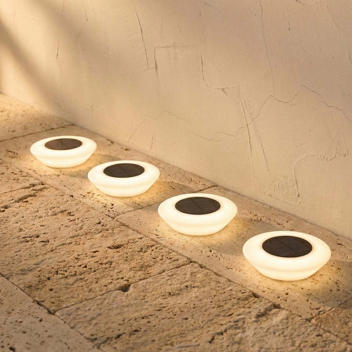 Solar Powered LED Garden Path Lights Round Design-Lighting > Outdoor Lighting-casanuva-casanuva