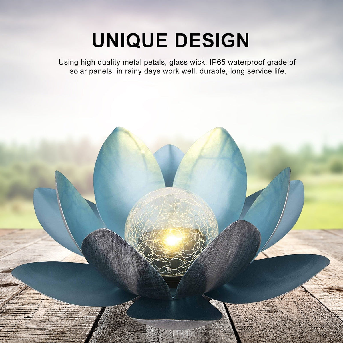 Solar-Powered Lotus Light Outdoor Decorative Lantern-Lighting > Outdoor Lighting-casanuva-casanuva