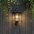 Solar Wall Light IP44 Outdoor Sensor Lamp for Patio and Garden-Lighting > Outdoor Lighting-casanuva-Black-B-H27.5CM-casanuva