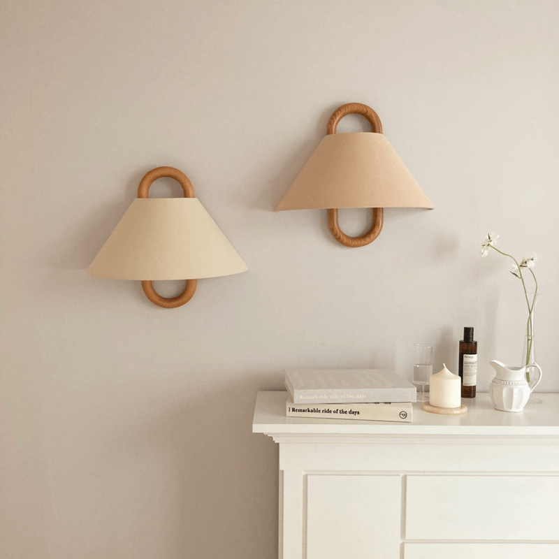 Solid Wood Pleated Semi-Circle Wall Sconce Lamp 1-Light-Lighting > Wall Lights-casanuva-casanuva