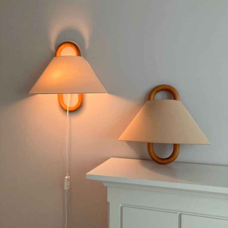 Solid Wood Pleated Semi-Circle Wall Sconce Lamp 1-Light-Lighting > Wall Lights-casanuva-casanuva