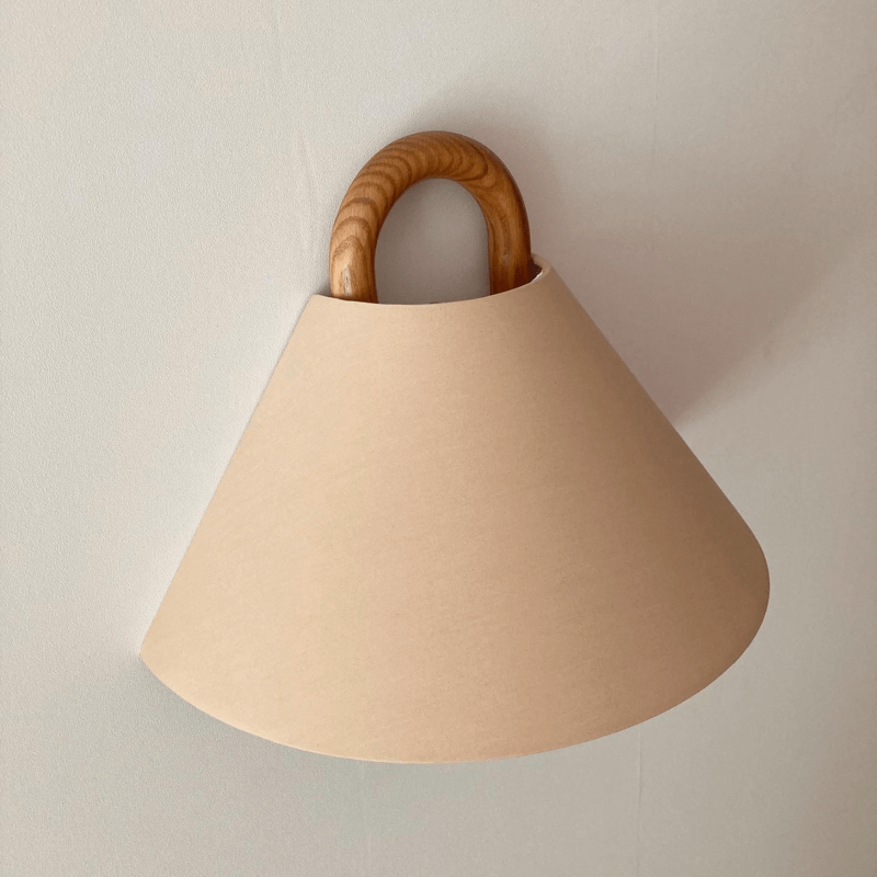 Solid Wood Pleated Semi-Circle Wall Sconce Lamp 1-Light-Lighting > Wall Lights-casanuva-casanuva