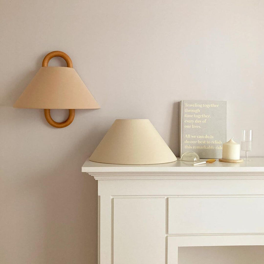 Solid Wood Pleated Semi-Circle Wall Sconce Lamp 1-Light-Lighting > Wall Lights-casanuva-casanuva