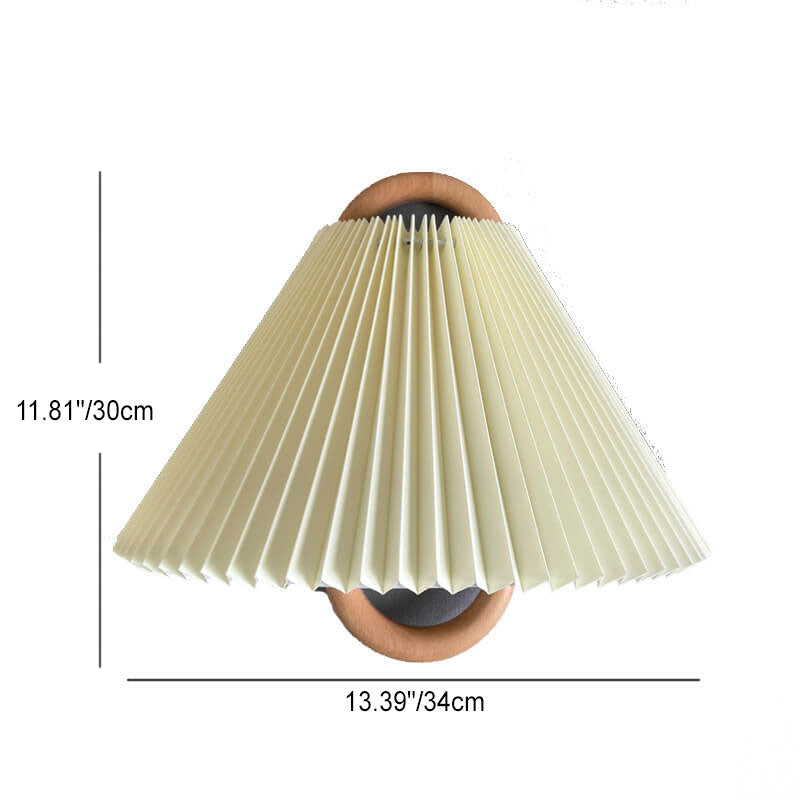 Solid Wood Pleated Semi-Circle Wall Sconce Lamp 1-Light-Lighting > Wall Lights-casanuva-casanuva