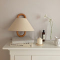 Solid Wood Pleated Semi-Circle Wall Sconce Lamp 1-Light-Lighting > Wall Lights-casanuva-Apricot - Flat-Plug-in-100V-120V-casanuva