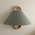 Solid Wood Pleated Semi-Circle Wall Sconce Lamp 1-Light-Lighting > Wall Lights-casanuva-Green - Flat-Plug-in-220V-240V-casanuva