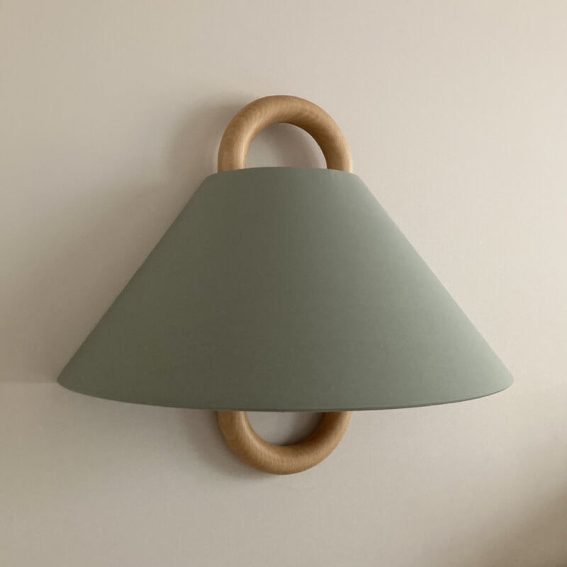 Solid Wood Pleated Semi-Circle Wall Sconce Lamp 1-Light-Lighting > Wall Lights-casanuva-Green - Flat-Plug-in-220V-240V-casanuva