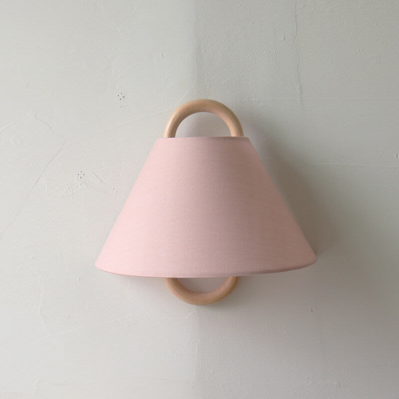 Solid Wood Pleated Semi-Circle Wall Sconce Lamp 1-Light-Lighting > Wall Lights-casanuva-Light Pink - Flat-Plug-in-100V-120V-casanuva