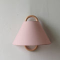Solid Wood Pleated Semi-Circle Wall Sconce Lamp 1-Light-Lighting > Wall Lights-casanuva-Light Pink - Flat-Plug-in-220V-240V-casanuva