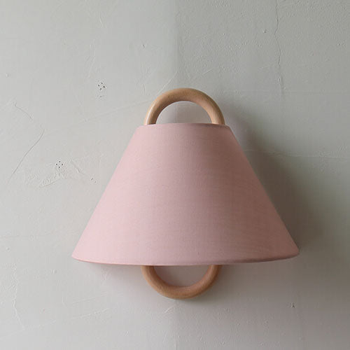 Solid Wood Pleated Semi-Circle Wall Sconce Lamp 1-Light-Lighting > Wall Lights-casanuva-Light Pink - Flat-Plug-in-220V-240V-casanuva