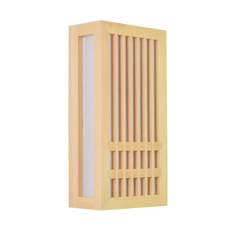 Solid Wood Rectangular Japanese Wall Sconce Lamp 1-Light-Lighting > Wall Lights-casanuva-casanuva