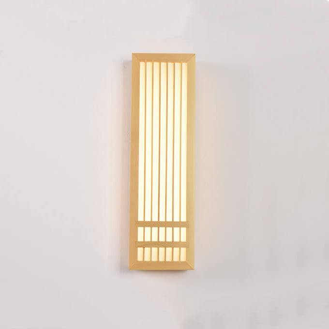 Solid Wood Rectangular Japanese Wall Sconce Lamp 1-Light-Lighting > Wall Lights-casanuva-Large-Warm Light (3000K)-100V-120V-casanuva