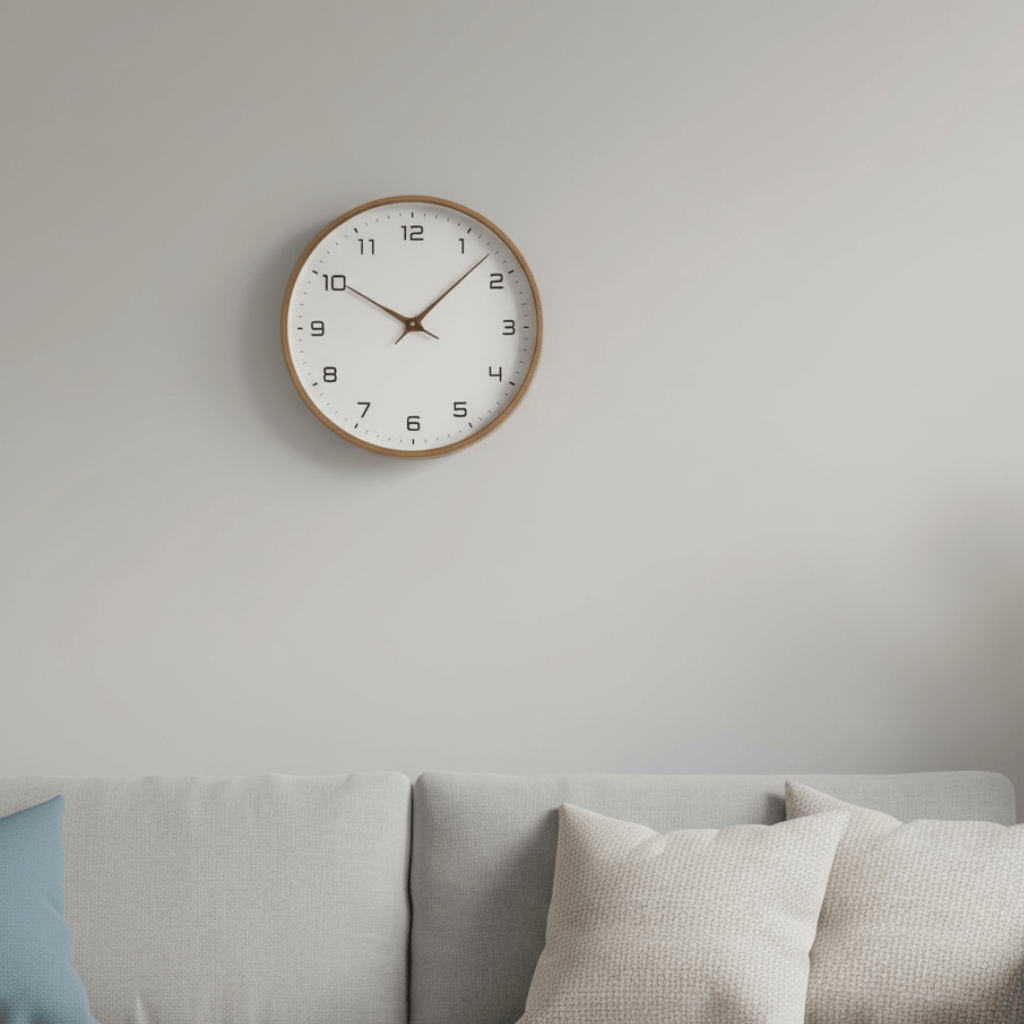 Solid Wood Wall Clock Brown Cream-Home Decor > Clocks-casanuva-casanuva