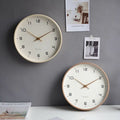 Solid Wood Wall Clock Brown Cream-Home Decor > Clocks-casanuva-casanuva