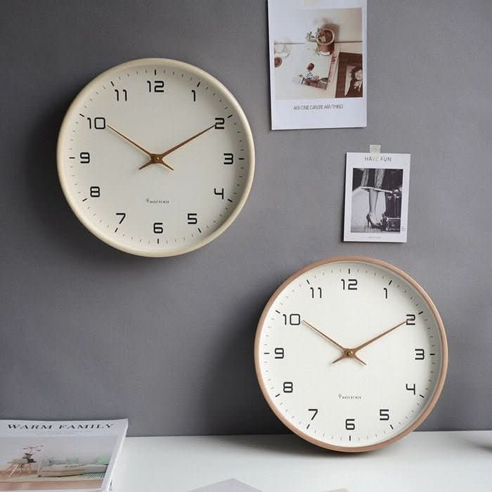 Solid Wood Wall Clock Brown Cream-Home Decor > Clocks-casanuva-casanuva