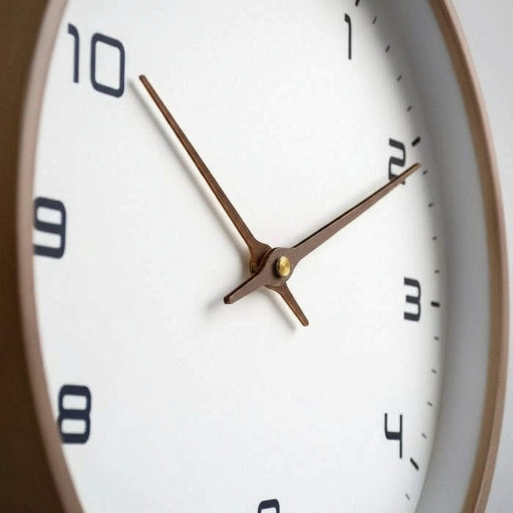 Solid Wood Wall Clock Brown Cream-Home Decor > Clocks-casanuva-casanuva