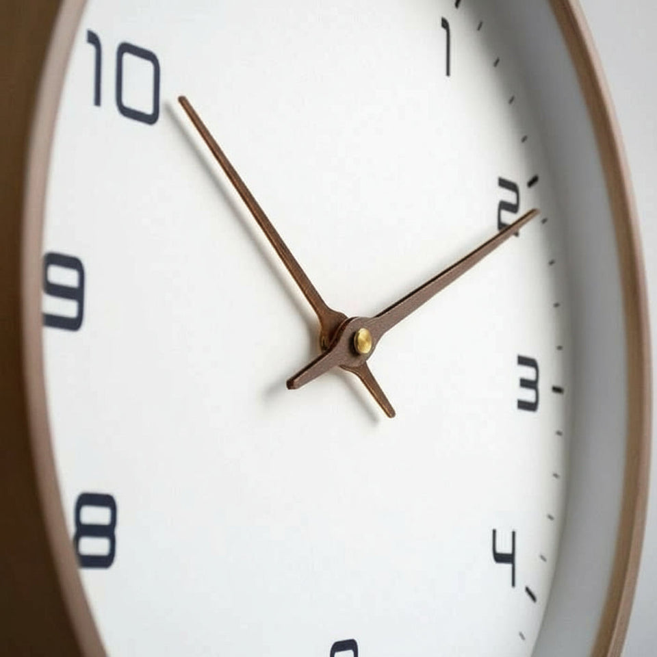 Solid Wood Wall Clock Brown Cream-Home Decor > Clocks-casanuva-casanuva