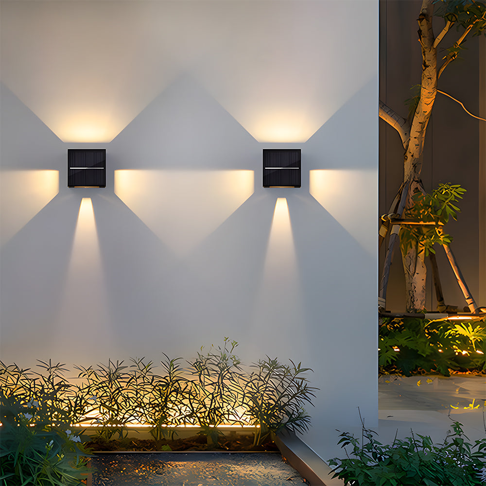 Square Black Solar Outdoor Wall Light-Lighting > Outdoor Lighting-casanuva-casanuva